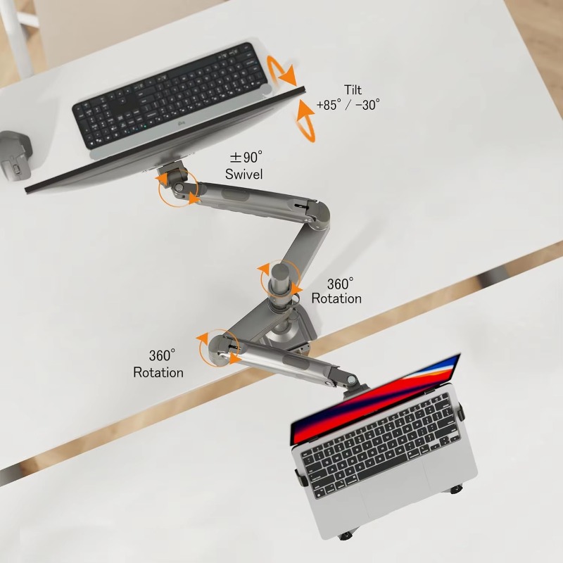 Dual Monitor Arm - Suporte para laptop combinado 2 em