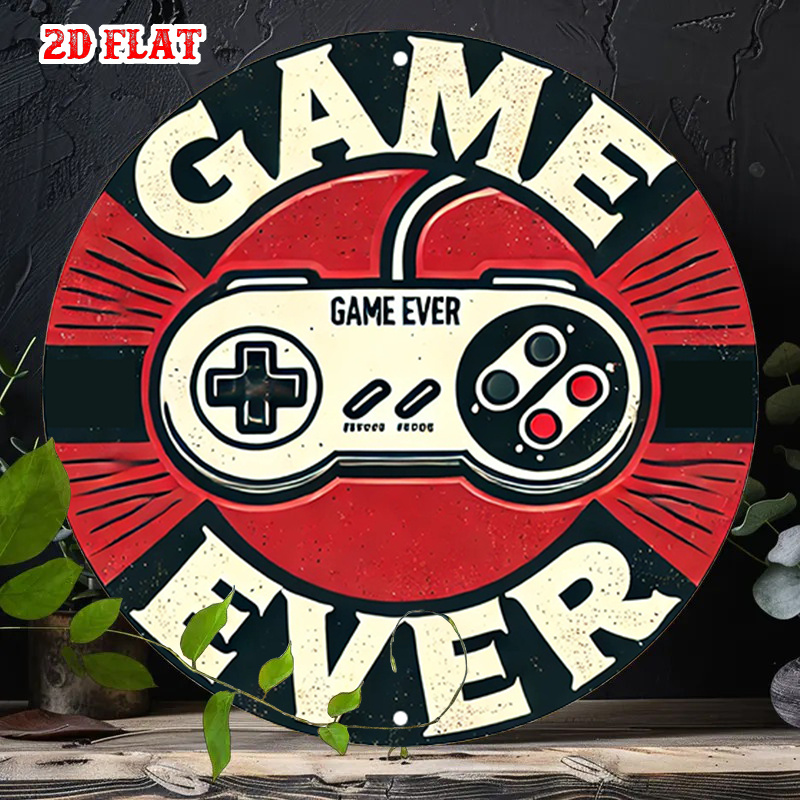 Gaming Controller - Placa de Alumínio Redonda Retrô 2D