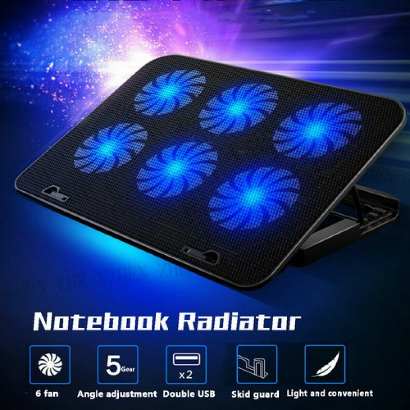 Laptop Cooling Pad - Y 6 Ventiladores USB Cooler Almofada